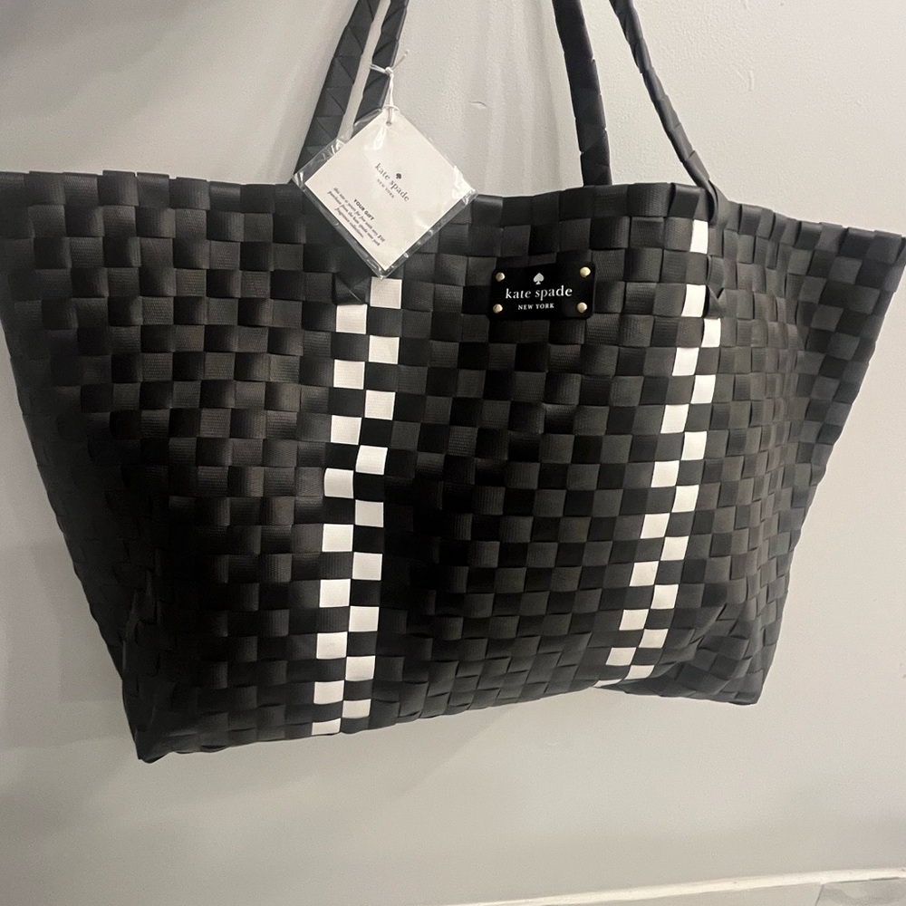 Kate Spade Black and White Checkered Tote